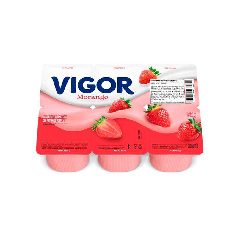 Bebida Láctea Vigor Todo Dia Polpa Morango 480g